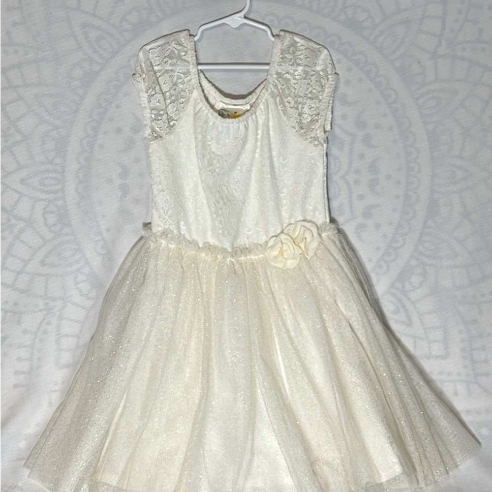 Elegant White Lace Kids Formal Dress